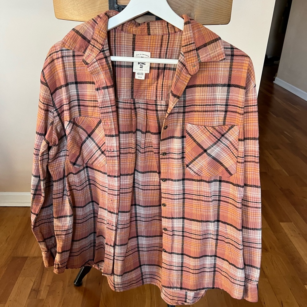 Billabong shirt tops plaid womens
